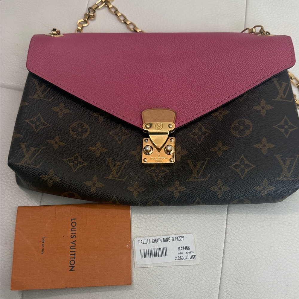 Louis Vuitton Pink and Brown Monogram Chain Shoulder Bag